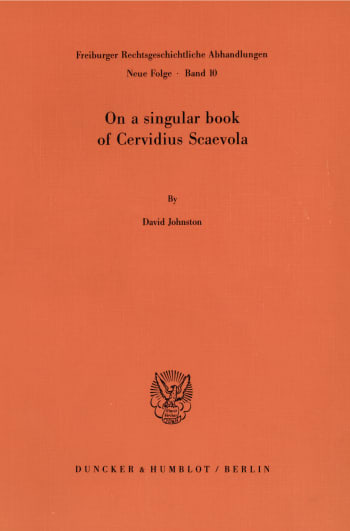 Cover: On a singular book of Cervidius Scaevola