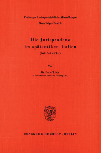 Cover: Die Jurisprudenz im spätantiken Italien