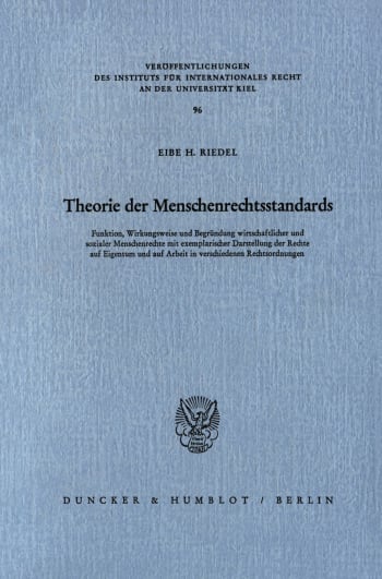 Cover: Theorie der Menschenrechtsstandards