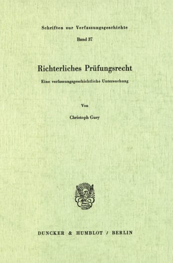 Cover: Richterliches Prüfungsrecht