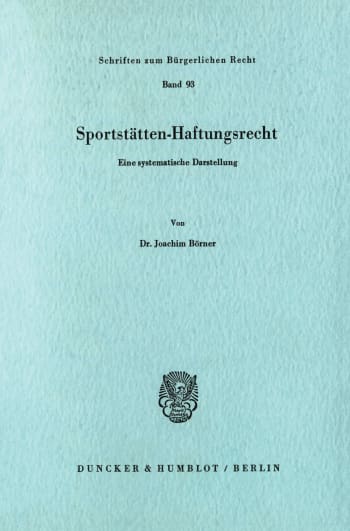 Cover: Sportstätten-Haftungsrecht