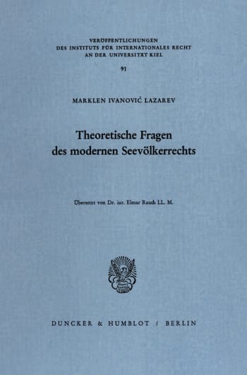 Cover: Theoretische Fragen des modernen Seevölkerrechts