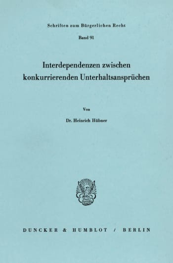 Cover: Interdependenzen zwischen konkurrierenden Unterhaltsansprüchen