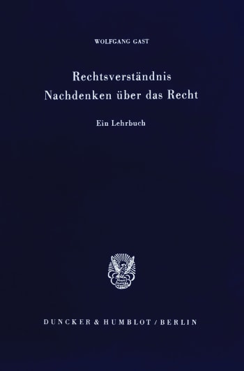 Cover: Rechtsverständnis - Nachdenken über das Recht