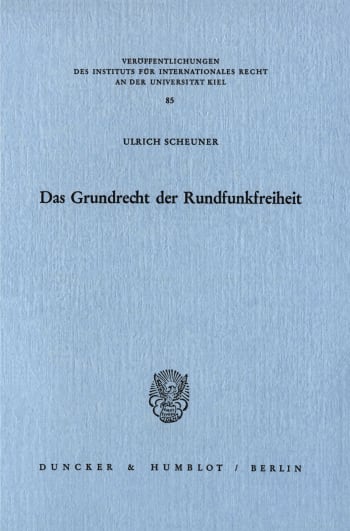 Cover: Das Grundrecht der Rundfunkfreiheit