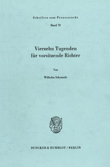 Cover: Vierzehn Tugenden für vorsitzende Richter