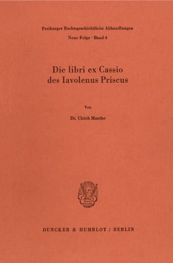 Cover: Die libri ex Cassio des Iavolenus Priscus