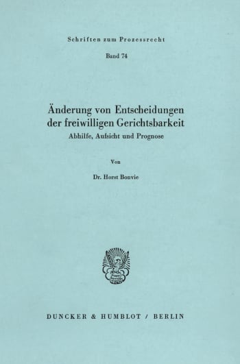 Cover: Änderung von Entscheidungen der freiwilligen Gerichtsbarkeit