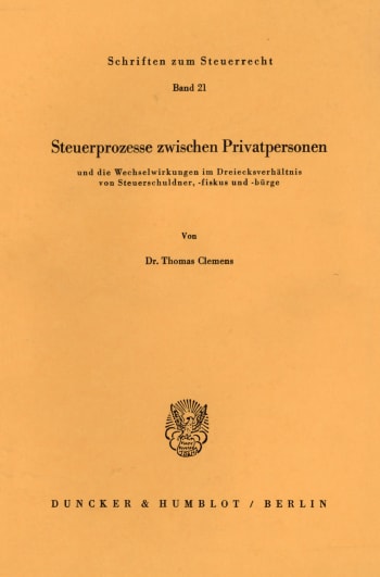 Cover: Steuerprozesse zwischen Privatpersonen