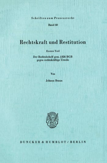 Cover: Rechtskraft und Restitution