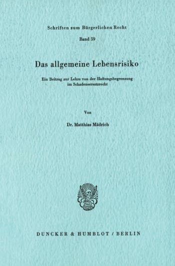 Cover: Das allgemeine Lebensrisiko