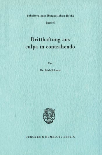 Cover: Dritthaftung aus culpa in contrahendo