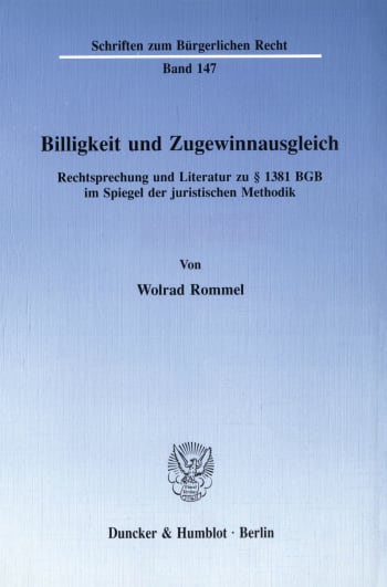 Cover: Billigkeit und Zugewinnausgleich