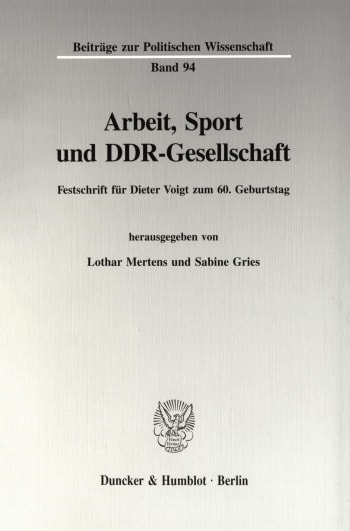 Cover: Arbeit, Sport und DDR-Gesellschaft