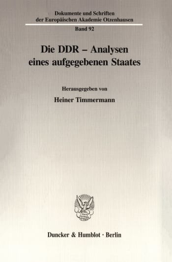 Cover: Die DDR - Analysen eines aufgegebenen Staates