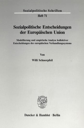 Cover: Sozialpolitische Entscheidungen der Europäischen Union