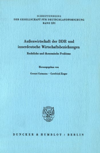 Cover: Außenwirtschaft der DDR und innerdeutsche Wirtschaftsbeziehungen