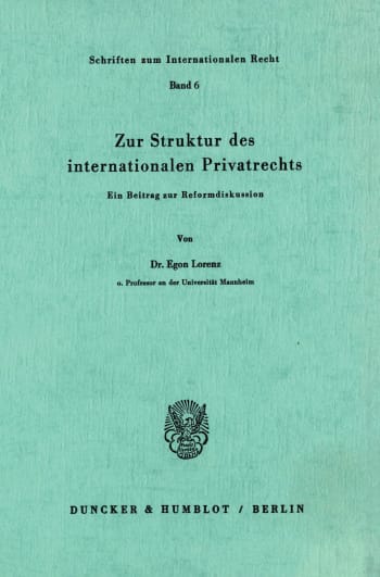 Cover: Zur Struktur des internationalen Privatrechts