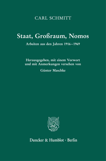 Cover: Staat, Großraum, Nomos