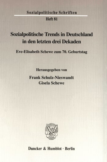 Cover: Sozialpolitische Trends in Deutschland in den letzten drei Dekaden