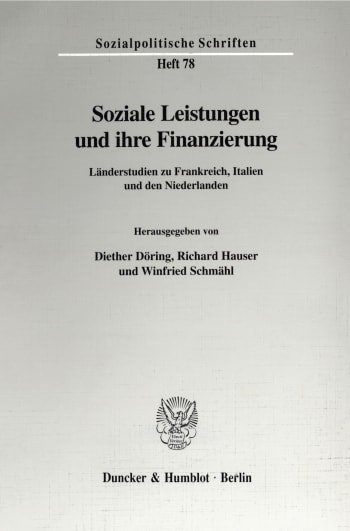 Cover: Soziale Leistungen und ihre Finanzierung