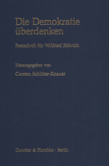 Cover: Die Demokratie überdenken