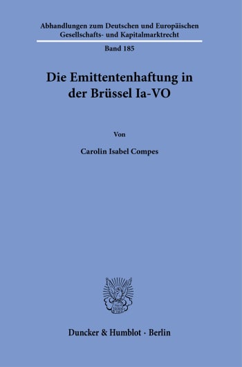 Cover: Die Emittentenhaftung in der Brüssel Ia-VO