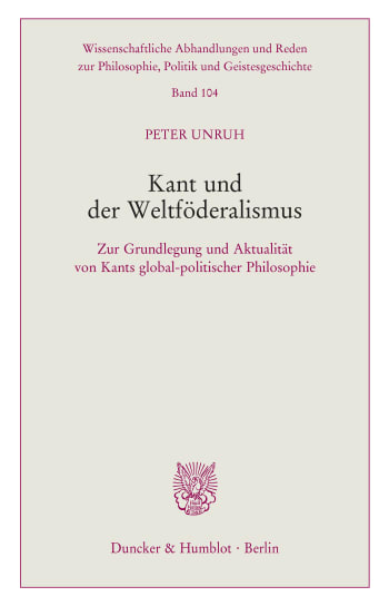 Cover: Kant und der Weltföderalismus