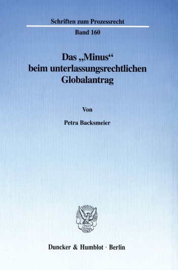 Cover: Das »Minus« beim unterlassungsrechtlichen Globalantrag