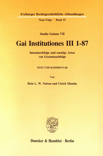 Cover: Gai Institutiones III 1 - 87