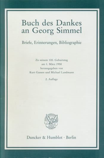 Cover: Buch des Dankes an Georg Simmel
