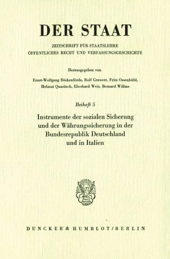 Cover: Instrumente der sozialen Sicherung und der Währungssicherung in der Bundesrepublik Deutschland und in Italien