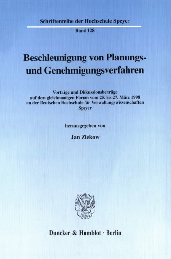 Cover: Beschleunigung von Planungs- und Genehmigungsverfahren