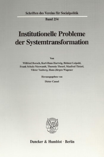 Cover: Institutionelle Probleme der Systemtransformation