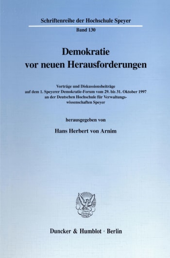 Cover: Demokratie vor neuen Herausforderungen