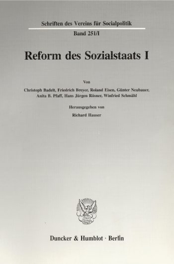 Cover: Reform des Sozialstaats I