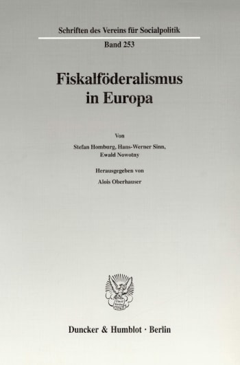 Cover: Fiskalföderalismus in Europa