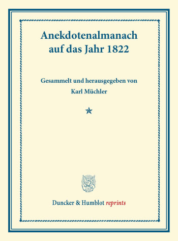 Cover: Anekdotenalmanach auf das Jahr 1822