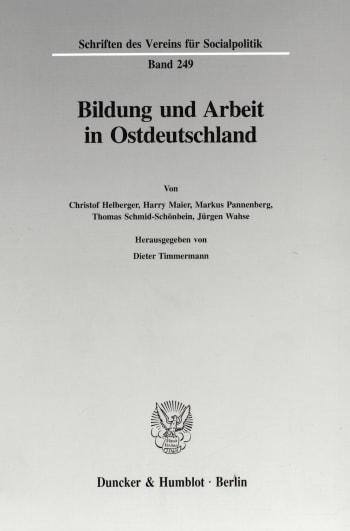 Cover: Bildung und Arbeit in Ostdeutschland