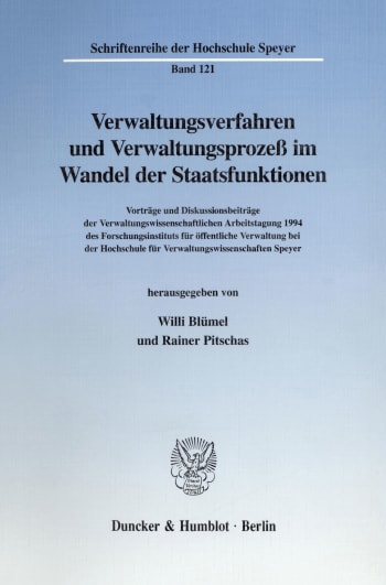 Cover: Verwaltungsverfahren und Verwaltungsprozeß im Wandel der Staatsfunktionen