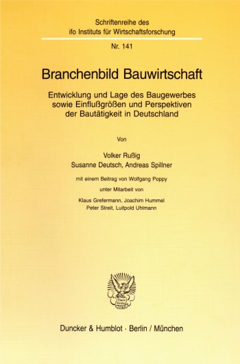 Cover: Branchenbild Bauwirtschaft