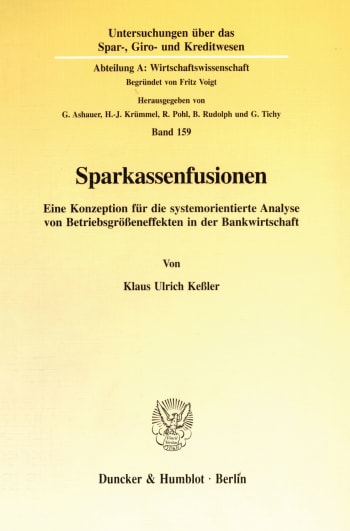 Cover: Sparkassenfusionen