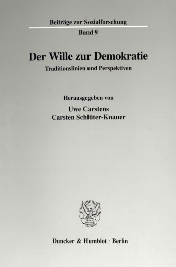 Cover: Der Wille zur Demokratie