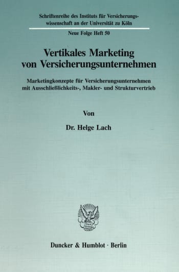 Cover: Vertikales Marketing von Versicherungsunternehmen