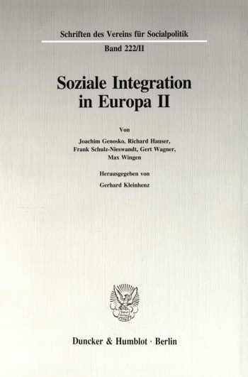 Cover: Soziale Integration in Europa II