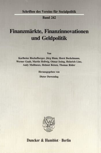 Cover: Finanzmärkte, Finanzinnovationen und Geldpolitik