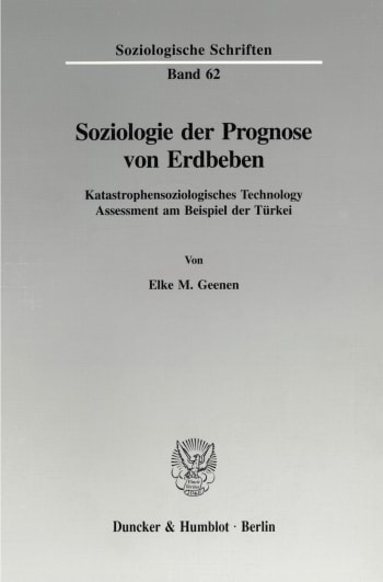 Cover: Soziologie der Prognose von Erdbeben