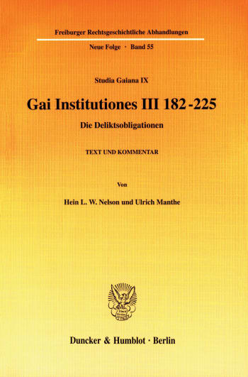 Cover: Gai Institutiones III 182 - 225