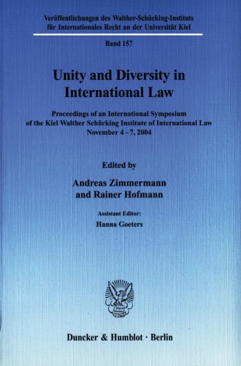 Cover: Unity and Diversity in International Law