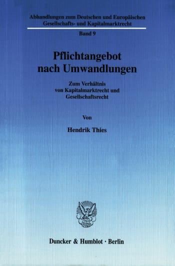 Cover: Pflichtangebot nach Umwandlungen